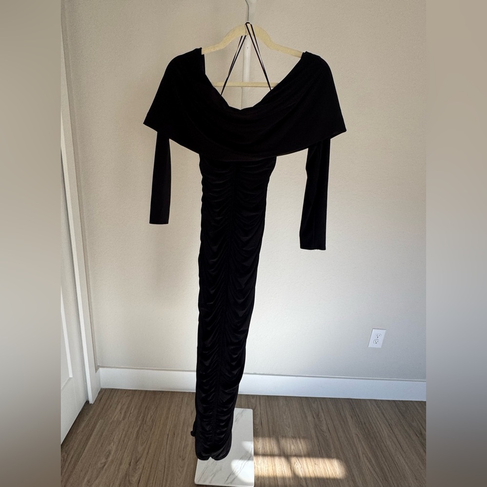 Naked Wardrobe Black Long Sleeve Dress size XL off the shoulder